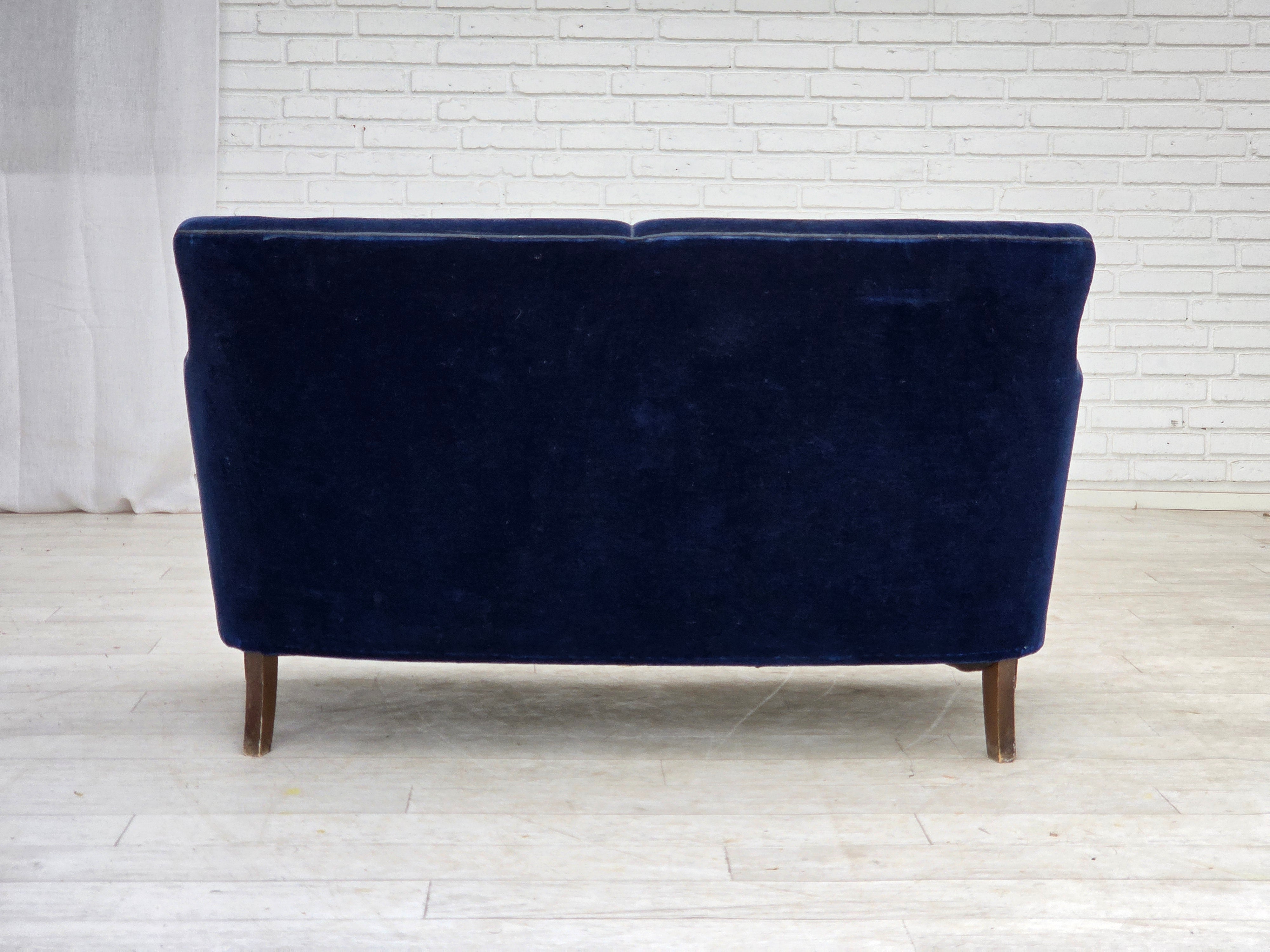 Danish_Two-Seater_Sofa_in_Dark_Blue_Velour_and_Ash_Wood,_Denmark,_1960s
