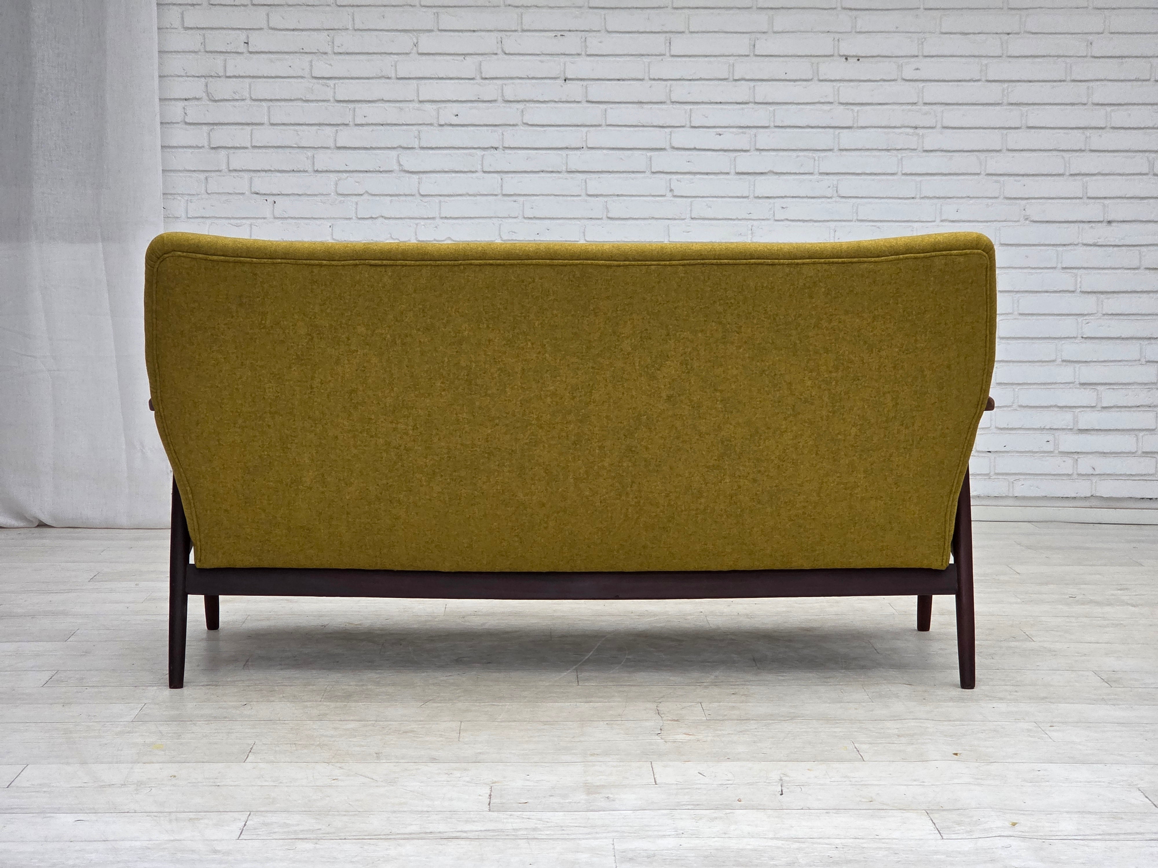 Danish_Two-Seater_Sofa_in_Mustard_Yellow_Wool_and_Teak,_Denmark,_1960s