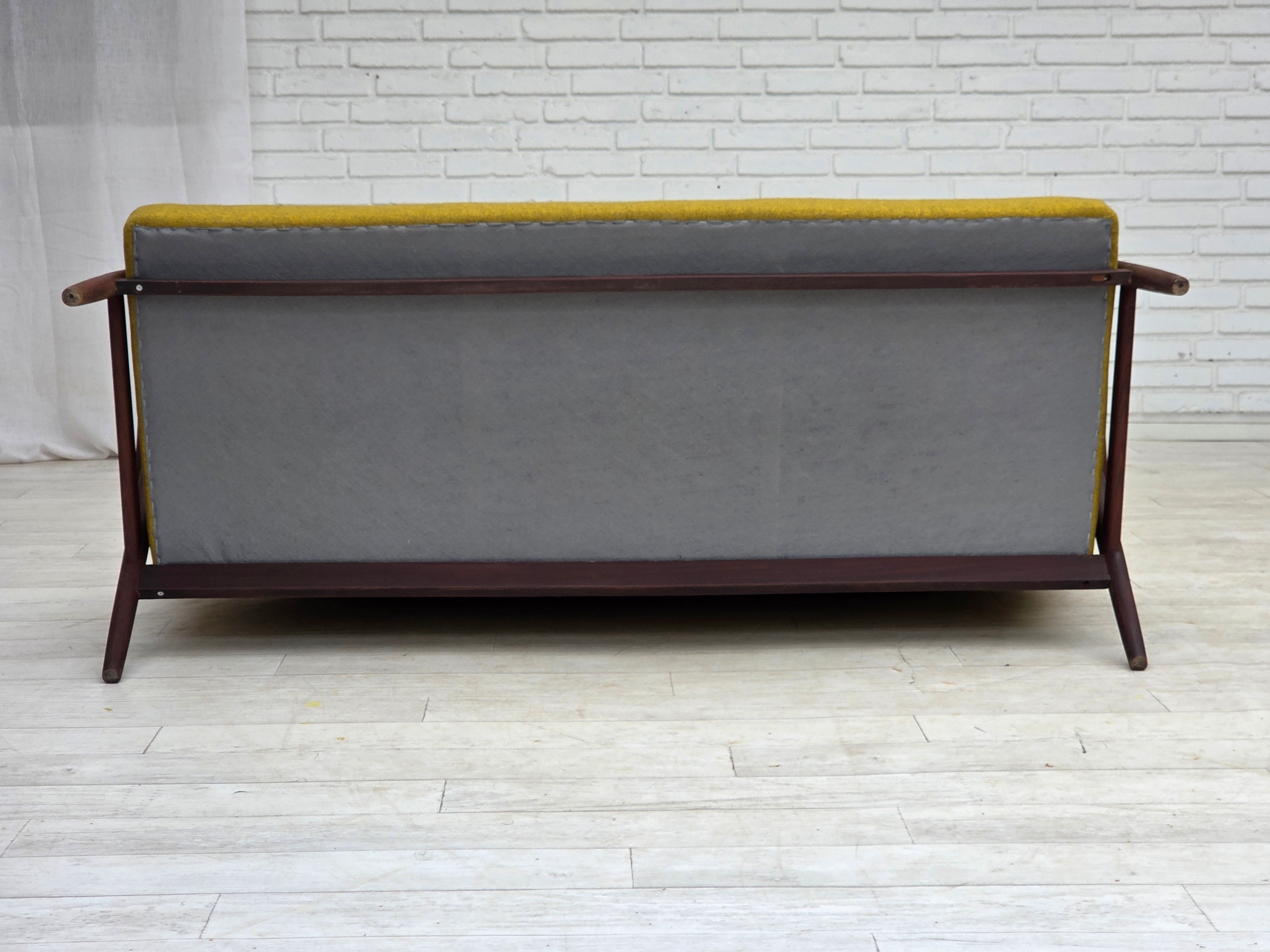Danish_Two-Seater_Sofa_in_Mustard_Yellow_Wool_and_Teak,_Denmark,_1960s