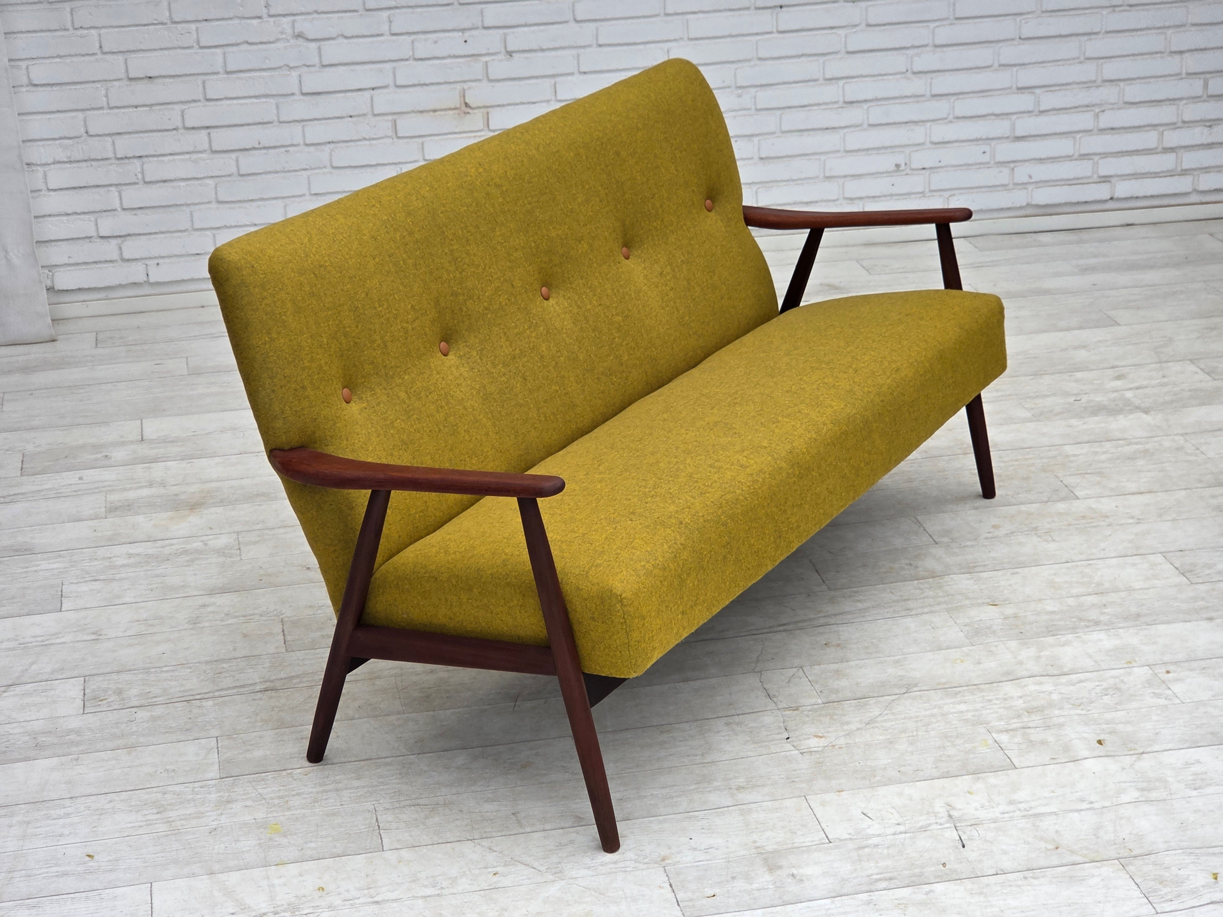 Danish_Two-Seater_Sofa_in_Mustard_Yellow_Wool_and_Teak,_Denmark,_1960s