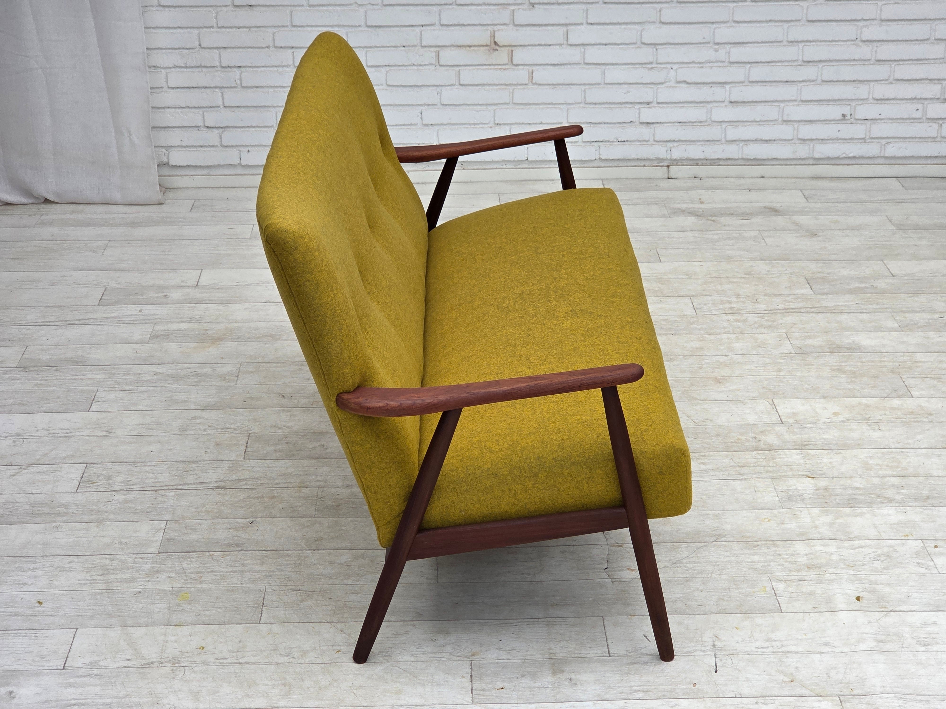 Danish_Two-Seater_Sofa_in_Mustard_Yellow_Wool_and_Teak,_Denmark,_1960s
