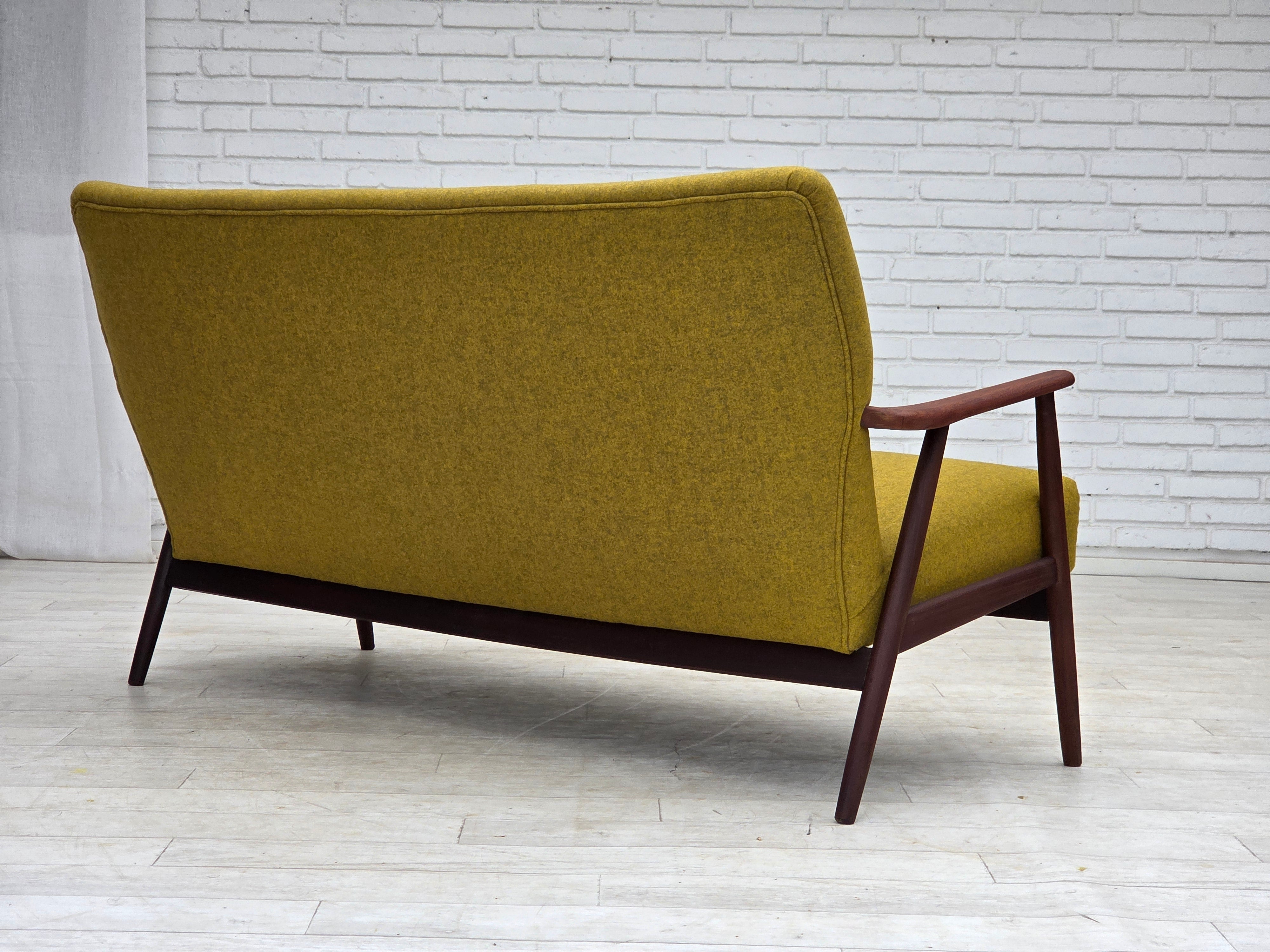 Danish_Two-Seater_Sofa_in_Mustard_Yellow_Wool_and_Teak,_Denmark,_1960s