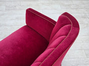 Danish_Mid-Century_Modern_Two-Seater_Sofa_in_Original_Red_Velour,_Ash_Wood_and_Brass,_Denmark,_1960s