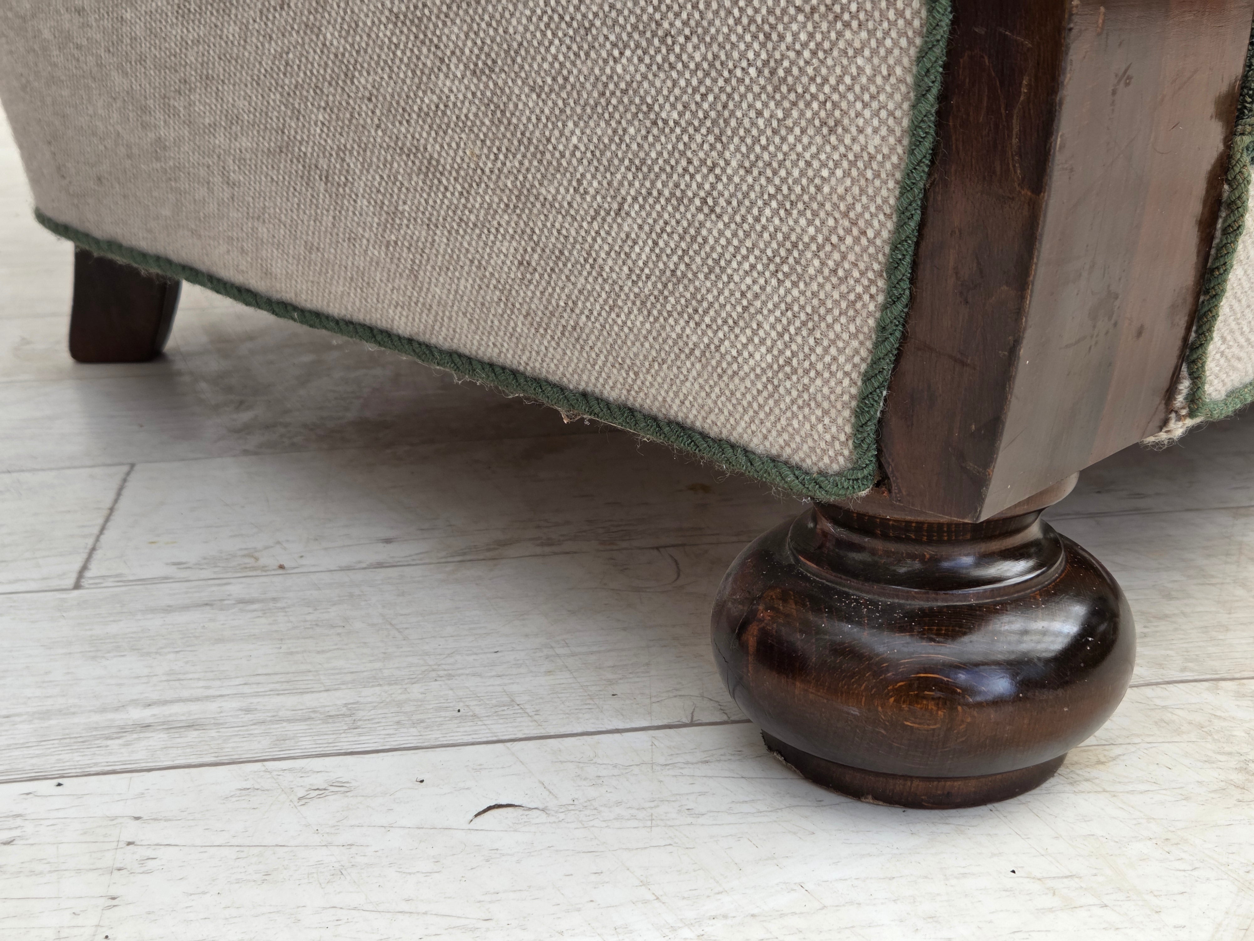 1960s_Danish_3-Seater_Sofa_in_Green_and_Light_Grey_Wool_with_Oak_Frame