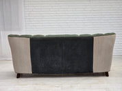 1960s_Danish_3-Seater_Sofa_in_Green_and_Light_Grey_Wool_with_Oak_Frame