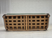 1960s_Danish_3-Seater_Sofa_in_Green_and_Light_Grey_Wool_with_Oak_Frame