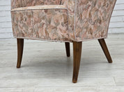 Danish_Mid-Century_Armchair_in_Jacquard_Fabric_and_Beech_Wood,_Denmark,_1960s