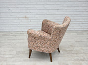 Danish_Mid-Century_Armchair_in_Jacquard_Fabric_and_Beech_Wood,_Denmark,_1960s