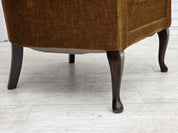 Danish_Armchair_in_Green_Velour_with_Ash_Wood_and_Brass_Springs,_Denmark,_1950s
