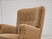 1960s_Danish_Armchair_in_Green_and_Brown_Velour_with_Beech_and_Brass_Details