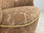 1960s_Danish_Armchair_in_Green_and_Brown_Velour_with_Beech_and_Brass_Details