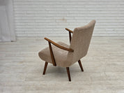 Danish_Beige_Wool_Lounge_Chair_with_Beech_Legs,_1960s