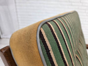 Danish_Armchair_in_Green_Striped_and_Honey_Yellow_Wool,_Beech,_Denmark,_1960s