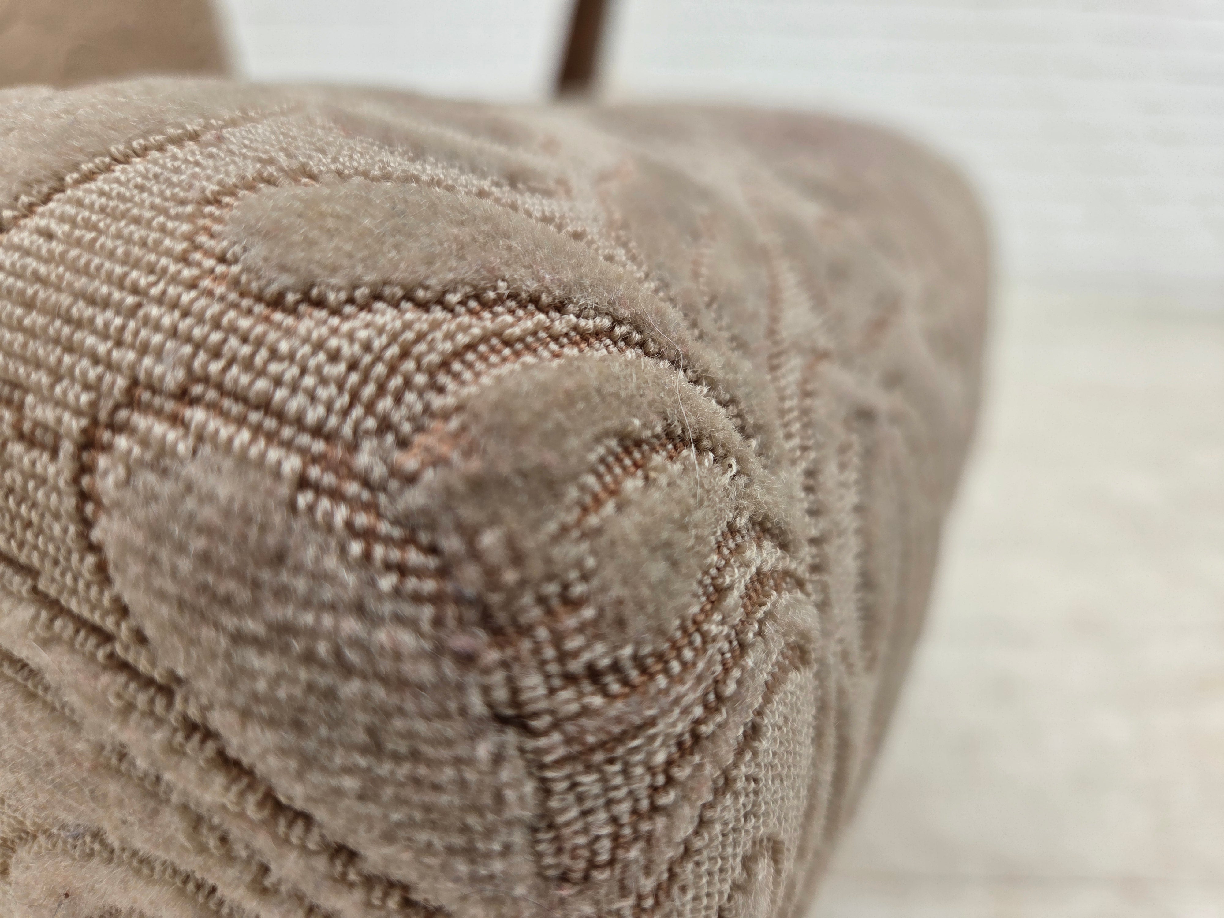 Danish_Beige_Wool_Lounge_Chair_with_Beech_Legs,_1960s