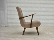 Danish_Beige_Wool_Lounge_Chair_with_Beech_Legs,_1960s