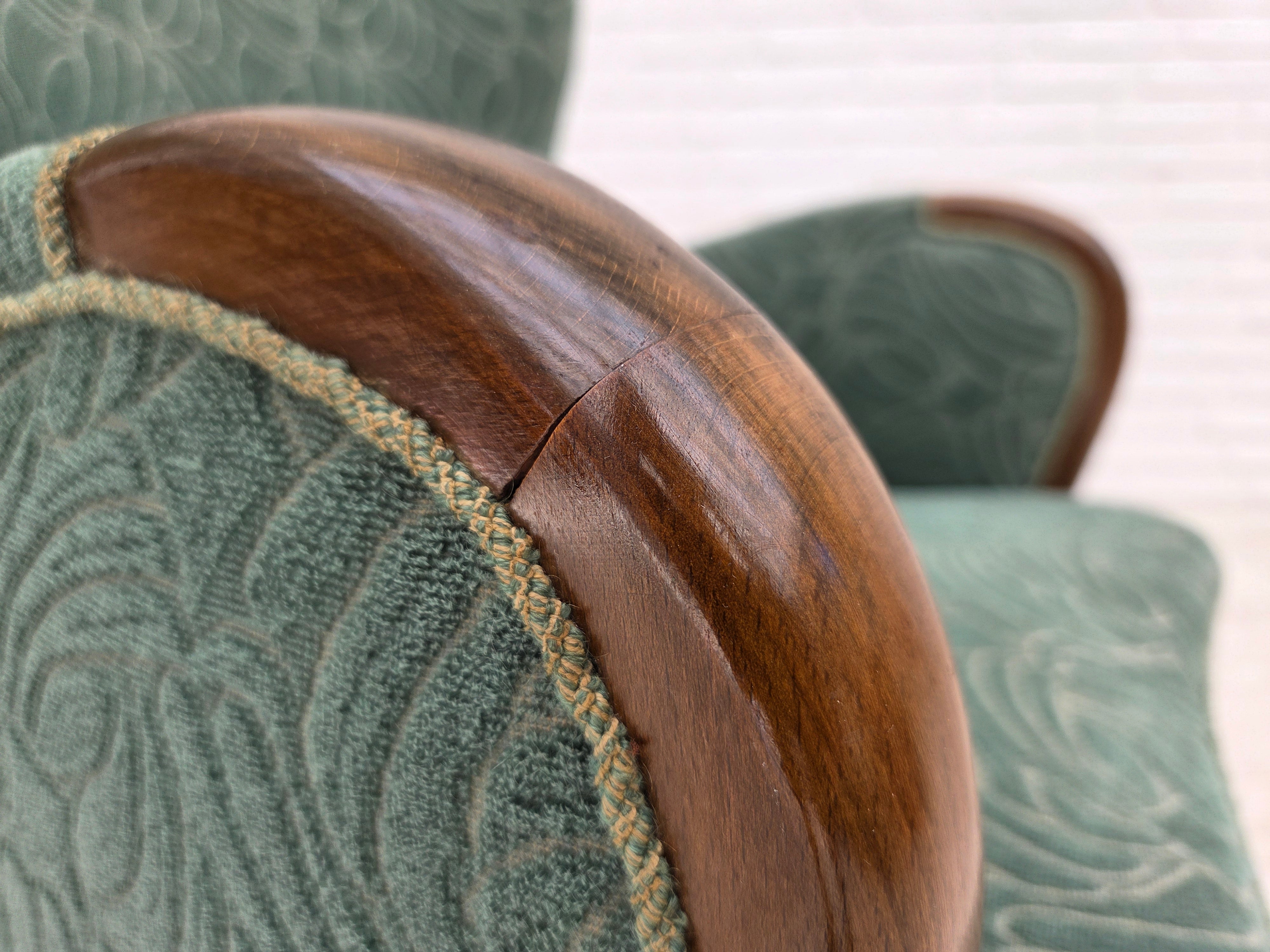 Danish_Armchair_by_Slagelse_Møbelværk_in_Green_Velour_and_Beech,_Denmark,_1960s