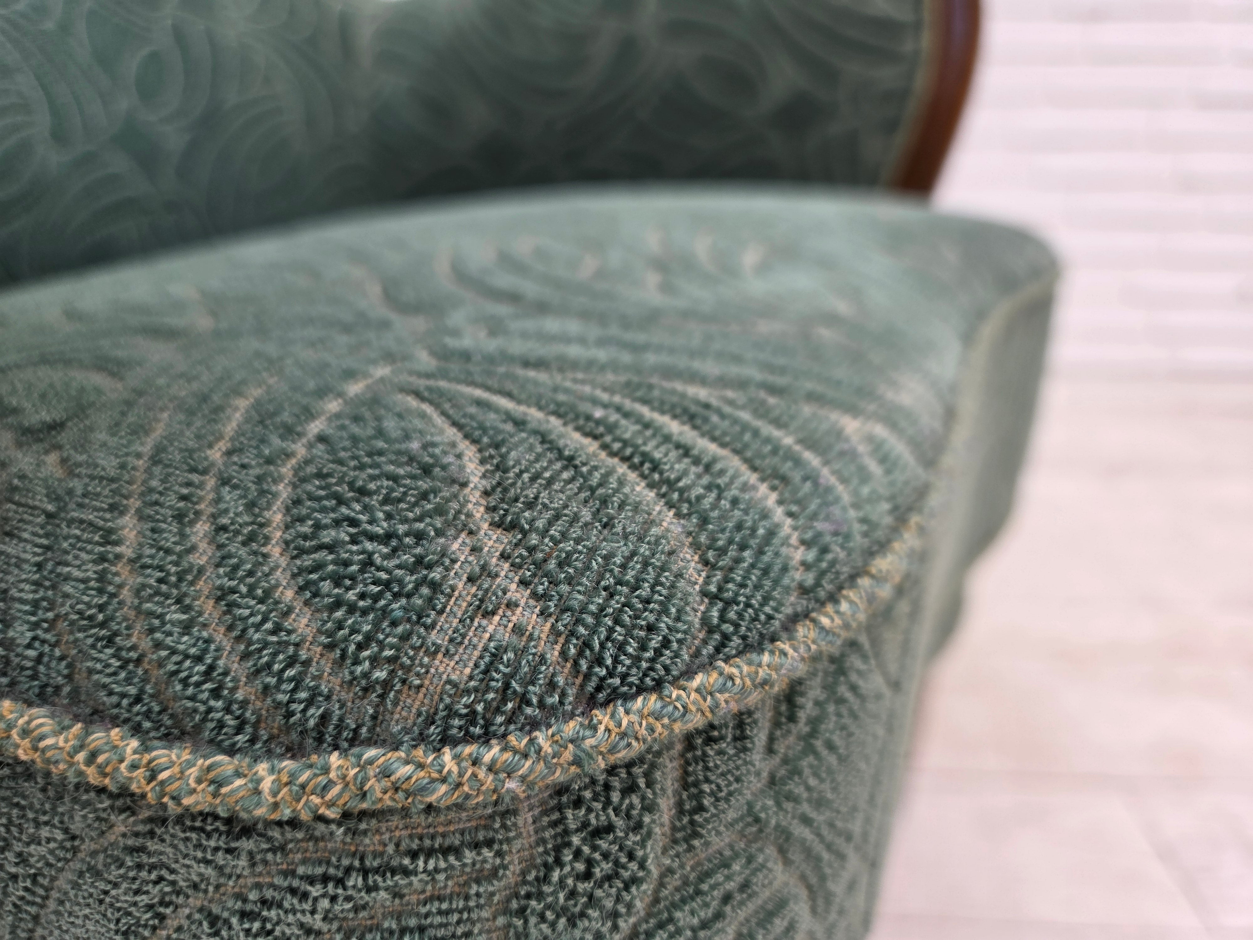 Danish_Armchair_by_Slagelse_Møbelværk_in_Green_Velour_and_Beech,_Denmark,_1960s