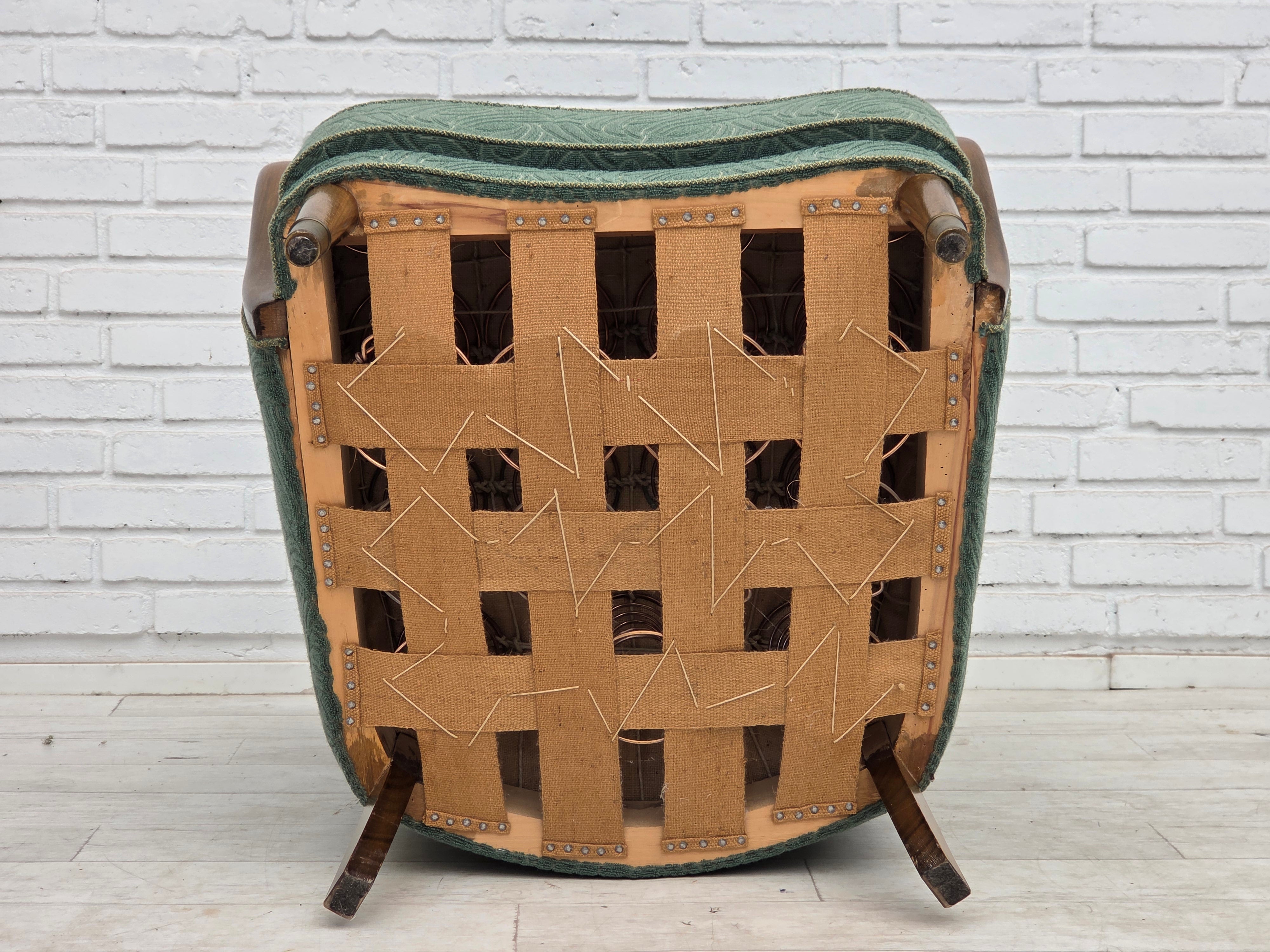 Danish_Armchair_by_Slagelse_Møbelværk_in_Green_Velour_and_Beech,_Denmark,_1960s