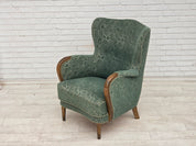 Danish_Armchair_by_Slagelse_Møbelværk_in_Green_Velour_and_Beech,_Denmark,_1960s