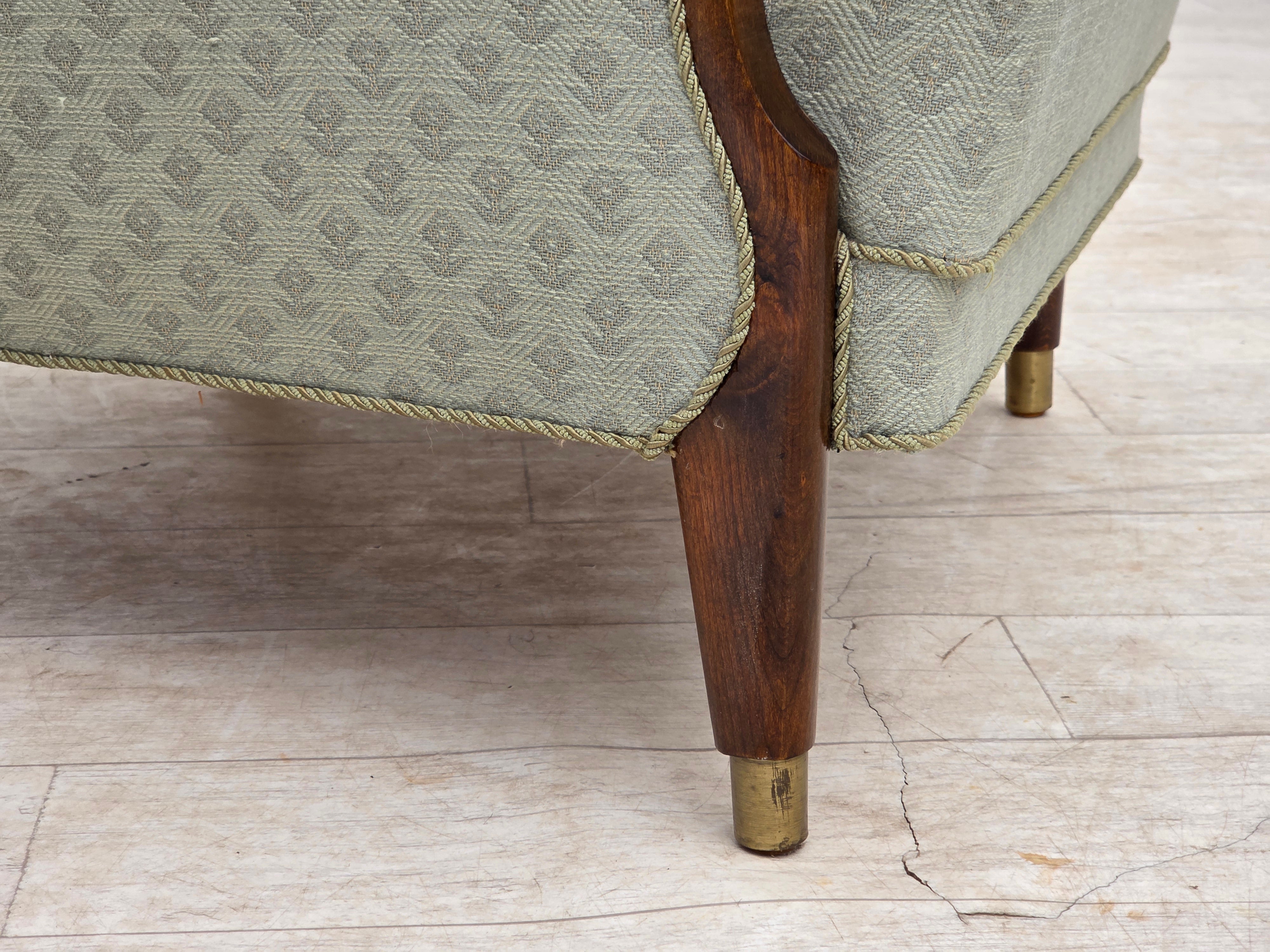 Danish_Light_Green_Upholstered_Armchair_with_Beech_Arms,_1960s