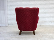 Danish_Red_Fabric_Lounge_Chair_with_Beech_Legs,_1960s