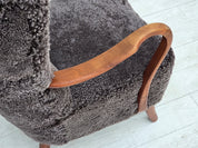 Danish_Mid-Century_Modern_Armchair_in_Genuine_Sheepskin,_Teak_and_Brass,_Denmark,_1960s