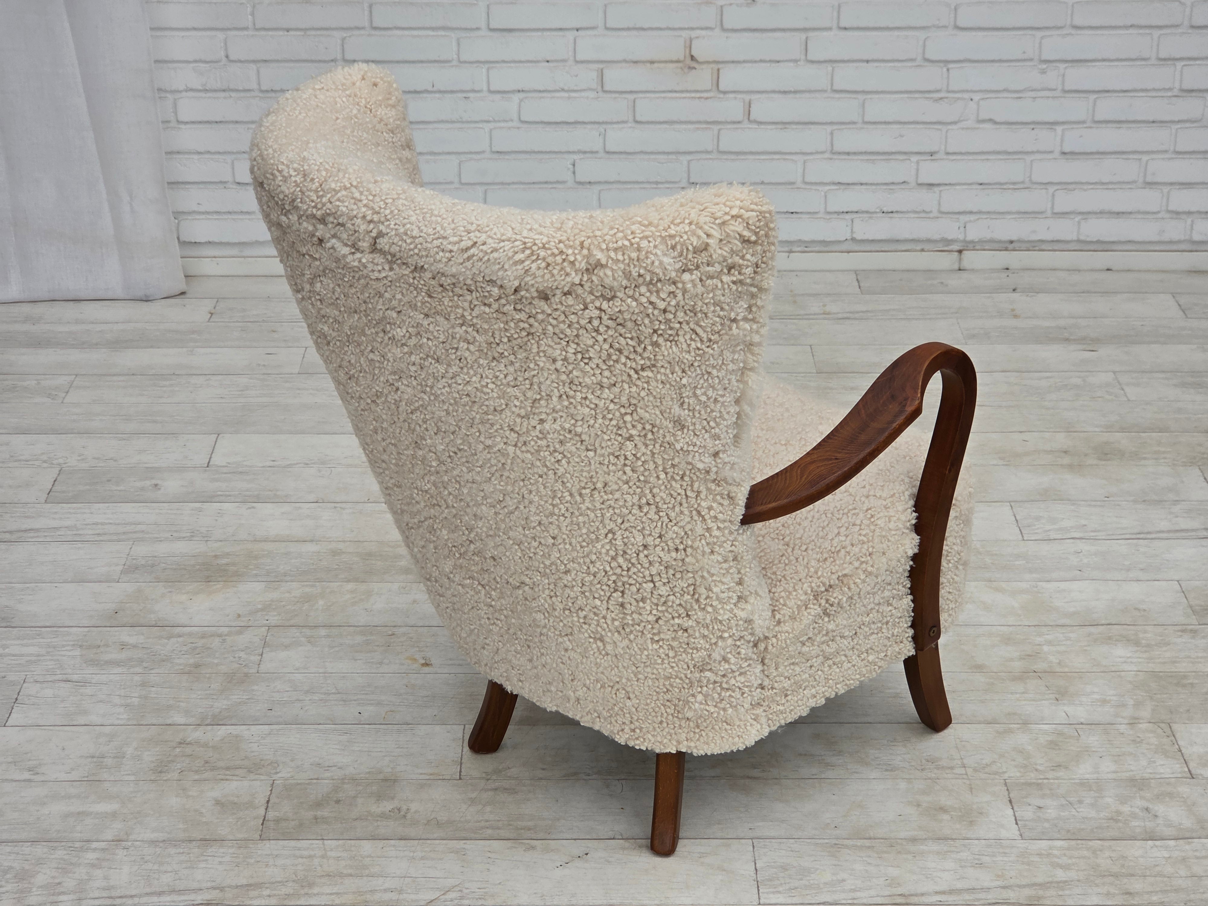 High-Back_Armchair_by_Alfred_Christensen_for_Slagelse_Møbelværk_in_Sheepskin,_Denmark,_1960s