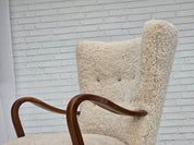 High-Back_Armchair_by_Alfred_Christensen_for_Slagelse_Møbelværk_in_Sheepskin,_Denmark,_1960s