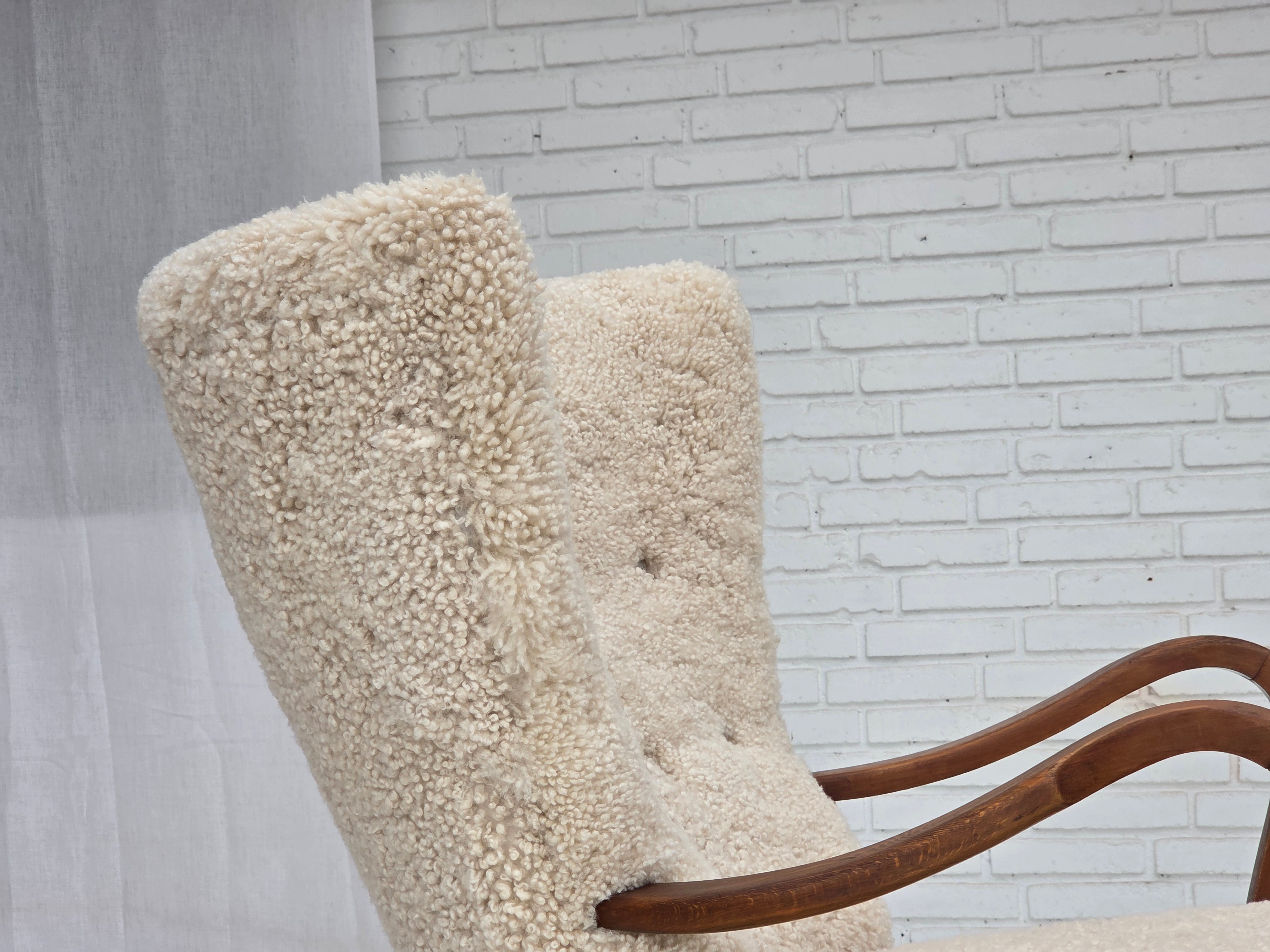 High-Back_Armchair_by_Alfred_Christensen_for_Slagelse_Møbelværk_in_Sheepskin,_Denmark,_1960s