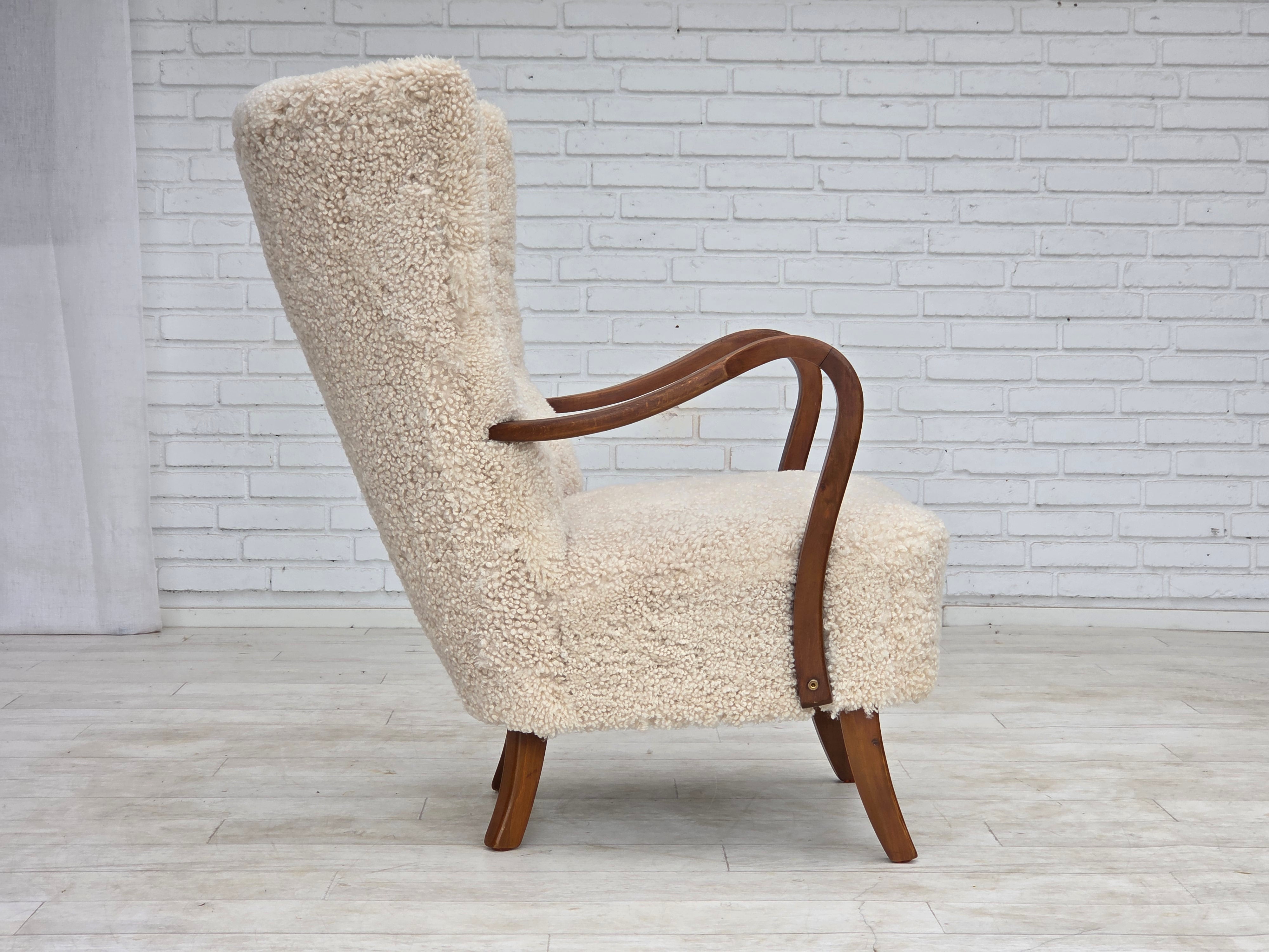 High-Back_Armchair_by_Alfred_Christensen_for_Slagelse_Møbelværk_in_Sheepskin,_Denmark,_1960s