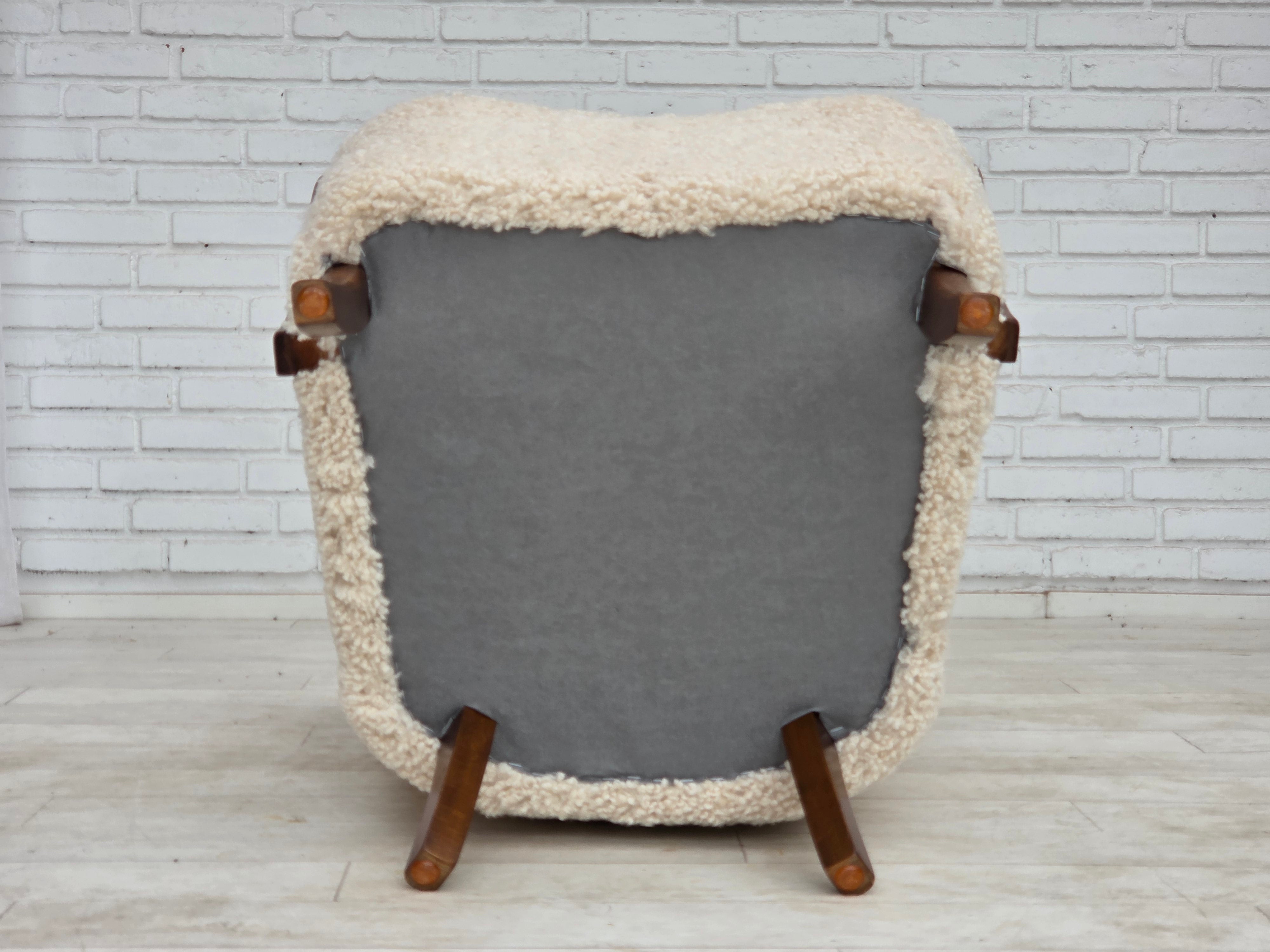 High-Back_Armchair_by_Alfred_Christensen_for_Slagelse_Møbelværk_in_Sheepskin,_Denmark,_1960s