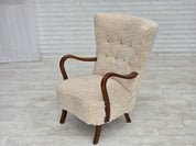 High-Back_Armchair_by_Alfred_Christensen_for_Slagelse_Møbelværk_in_Sheepskin,_Denmark,_1960s