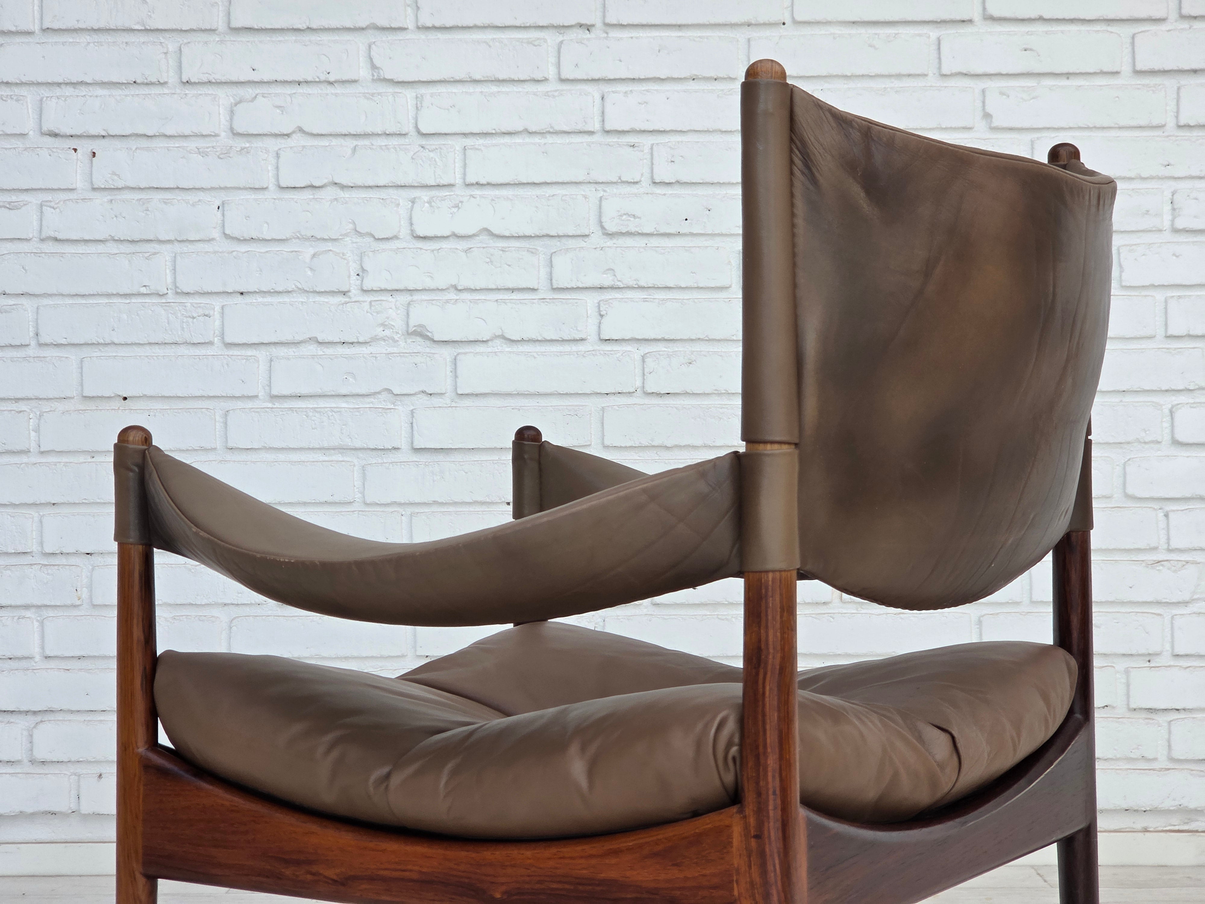 Modus_High-Back_Teak_and_Brown_Leather_Armchair_by_Kristian_Vedel_for_Søren_Willadsen,_Denmark,_1974