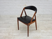 Set_of_4_Model_31_Armchairs_by_Kai_Kristiansen_in_Teak_and_Black_Leather,_Denmark,_1960s