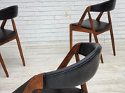 Set_of_4_Model_31_Armchairs_by_Kai_Kristiansen_in_Teak_and_Black_Leather,_Denmark,_1960s