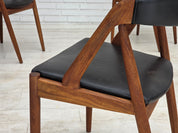 Set_of_4_Model_31_Armchairs_by_Kai_Kristiansen_in_Teak_and_Black_Leather,_Denmark,_1960s