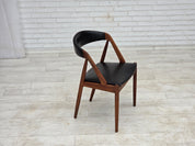 Set_of_4_Model_31_Armchairs_by_Kai_Kristiansen_in_Teak_and_Black_Leather,_Denmark,_1960s