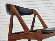Set_of_4_Model_31_Armchairs_by_Kai_Kristiansen_in_Teak_and_Black_Leather,_Denmark,_1960s