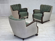 1960s_Danish_Relax_Chair_in_Green_and_Light_Grey_Wool_with_Dark_Oak_Frame