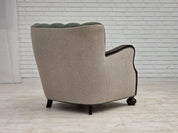 1960s_Danish_Relax_Chair_in_Green_and_Light_Grey_Wool_with_Dark_Oak_Frame