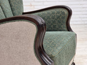1960s_Danish_Relax_Chair_in_Green_and_Light_Grey_Wool_with_Dark_Oak_Frame
