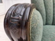 1960s_Danish_Relax_Chair_in_Green_and_Light_Grey_Wool_with_Dark_Oak_Frame