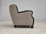 1960s_Danish_Relax_Chair_in_Green_and_Light_Grey_Wool_with_Dark_Oak_Frame