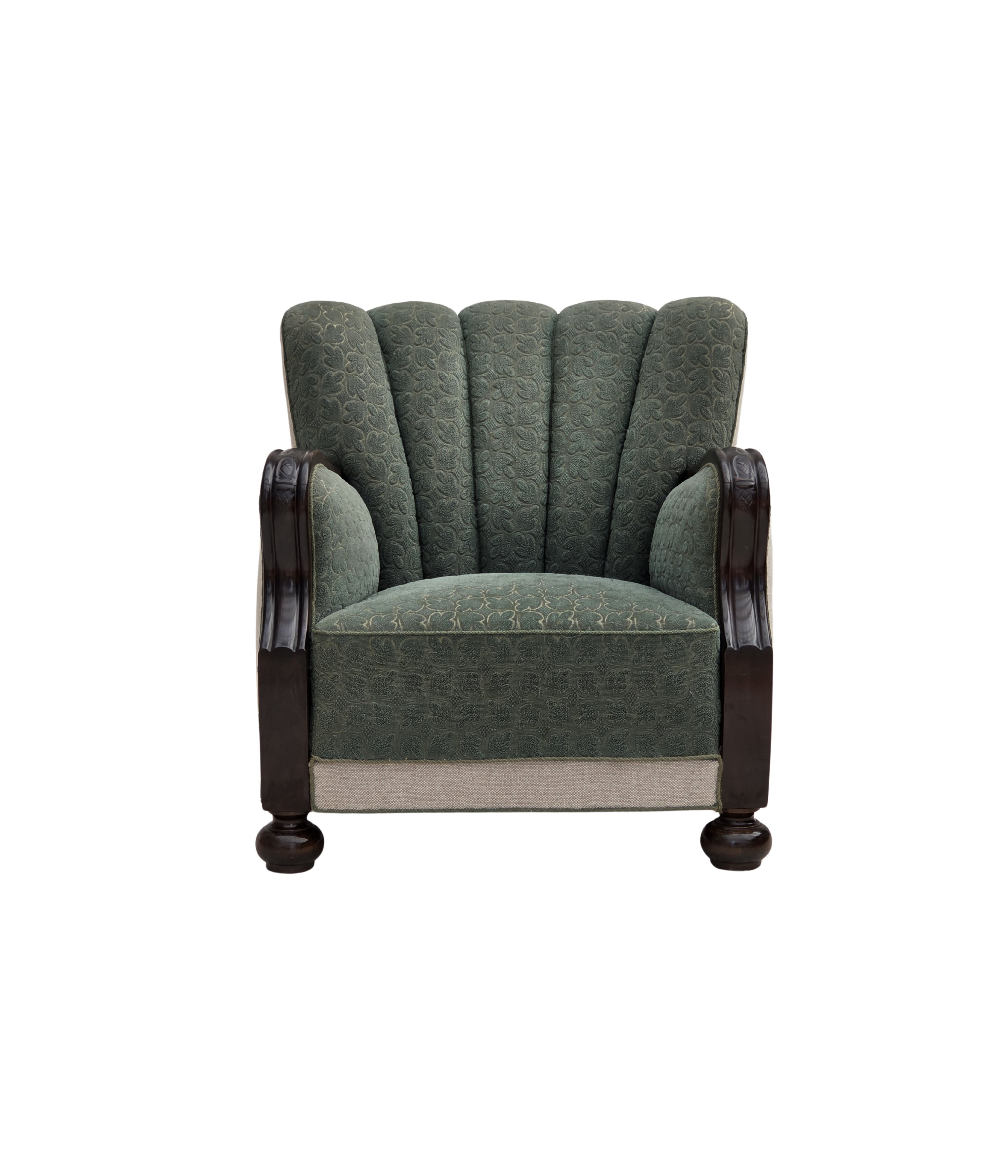 1960s_Danish_Relax_Chair_in_Green_and_Light_Grey_Wool_with_Dark_Oak_Frame