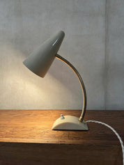 German_Gooseneck_Table_Lamp_in_Bakelite_and_Brass,_Germany,_1960s
