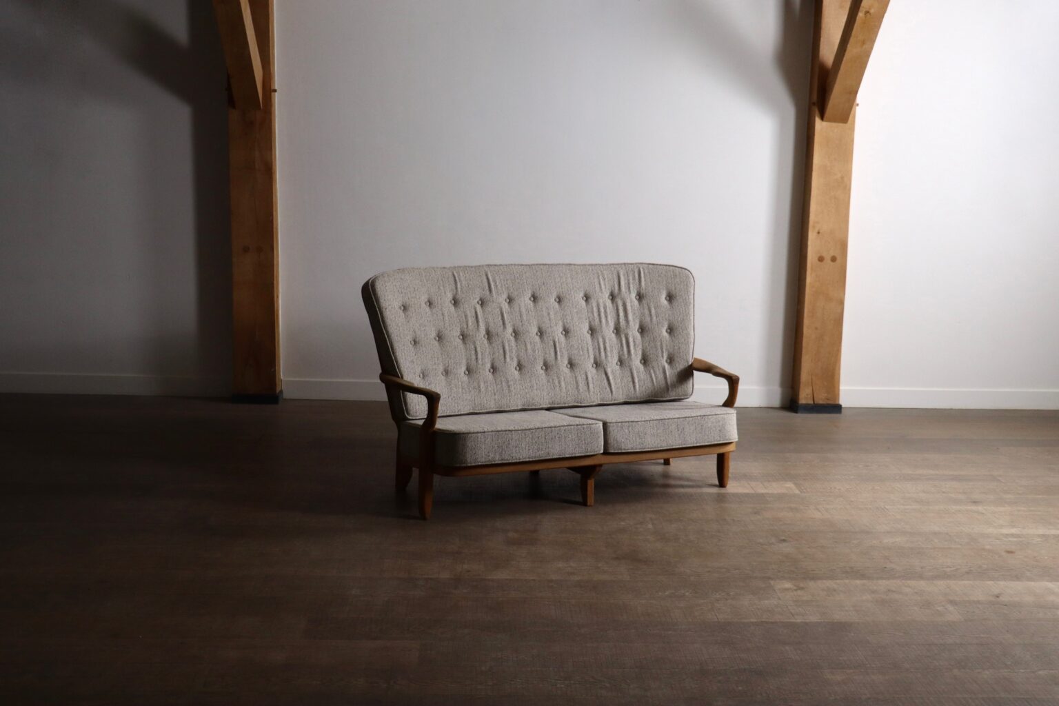 1960s_“Juliette”_Oak_Sofa_by_Guillerme_et_Chambron_for_Votre_Maison,_France