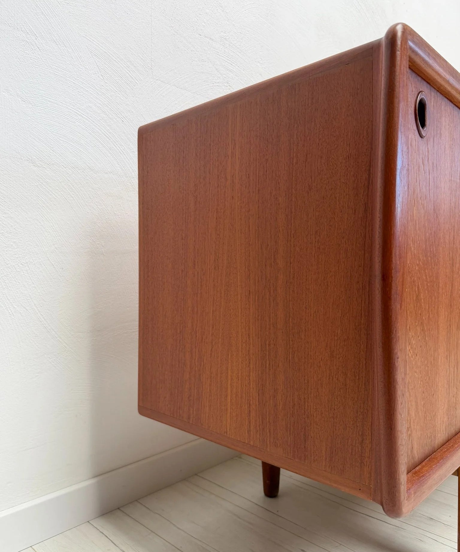 1960s_Danish_Teak_Sideboard_by_H.P._Hansen,_Sliding_Doors_and_Four_Drawers