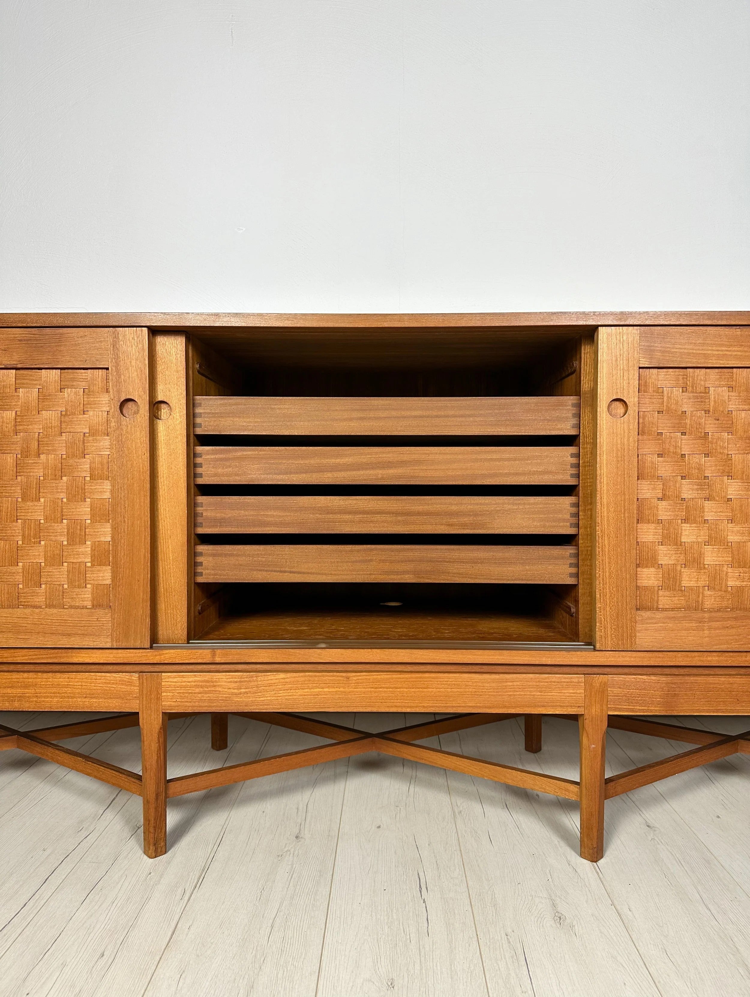 Rare_Teak_Sideboard_by_Ilse_&_Ove_Rix_for_Uldum_Møbelfabrik,_Woven_Wood_Sliding_Doors,_Denmark,_1960s