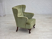 Scandinavian_Green_Velour_Lounge_Chair,_Oak,_Denmark_or_Sweden,_1960s