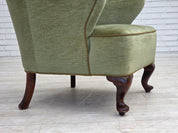 Scandinavian_Green_Velour_Lounge_Chair,_Oak,_Denmark_or_Sweden,_1960s